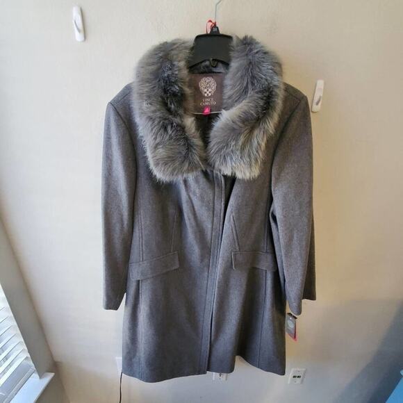 VINCE Camuto faux fur wool coat women's size 3X new!!! - Picture 2 of 11